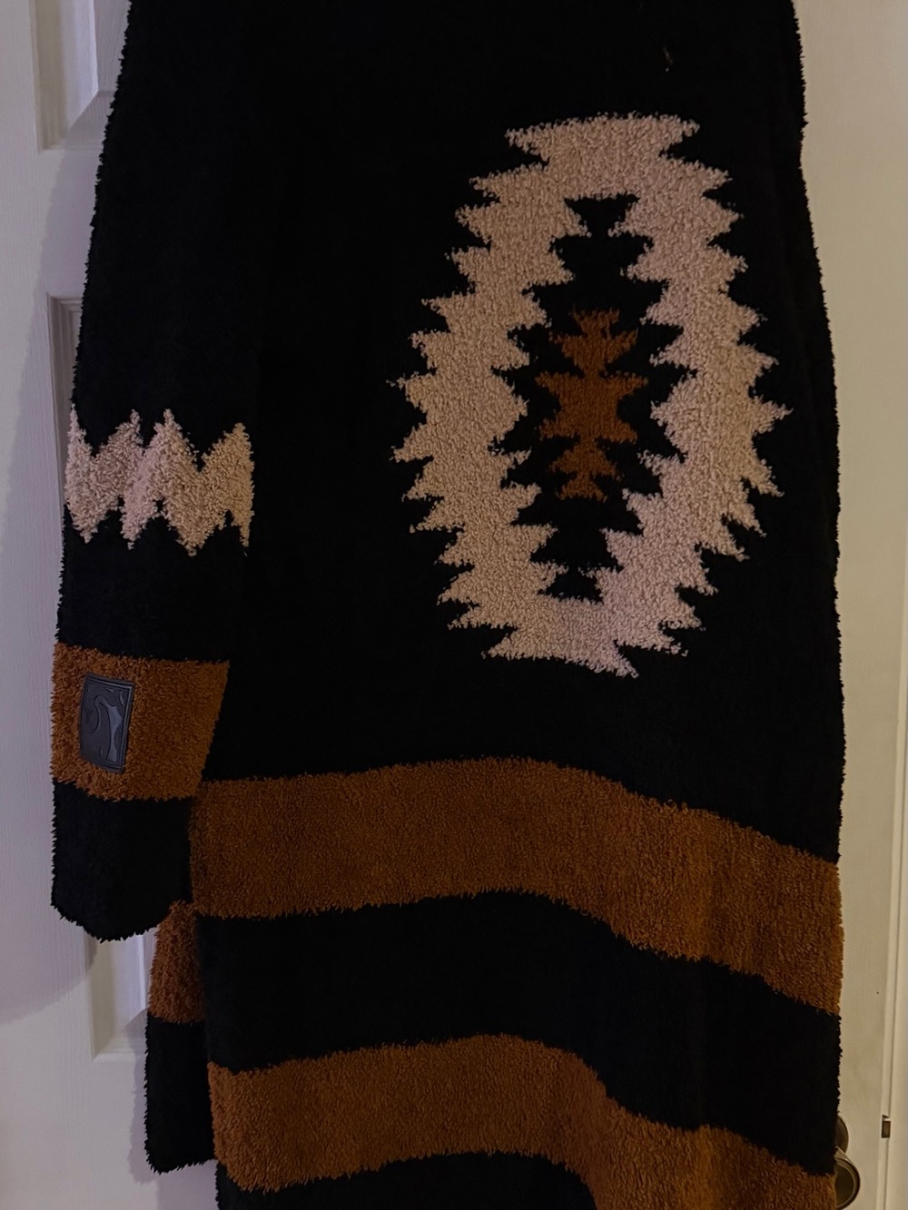 Cozy Black & Brown Geometric Pattern Women's Sweater